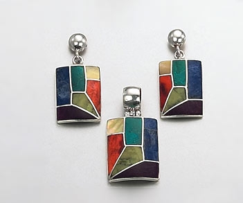 Sterling Silver Set: Pendant and Earrings